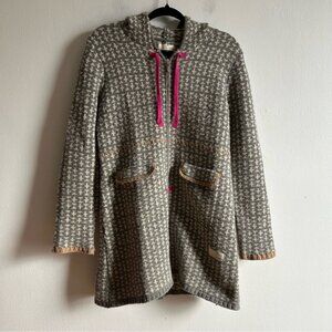 Odd Molly Sz S Grey Knit Long Sleeves Long Hooded Jacket